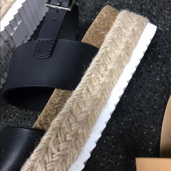 Double strap espadrille sandal Black - Picture 6 of 6